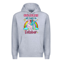 Heather Grey unicorns are born in october Premium Hoodie - Jasminsmagicworld