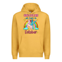 Mustard unicorns are born in october Premium Hoodie - Jasminsmagicworld