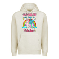 Oatmeal Heather unicorns are born in october Premium Hoodie - Jasminsmagicworld