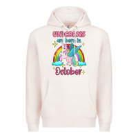 Pale Pink unicorns are born in october Premium Hoodie - Jasminsmagicworld