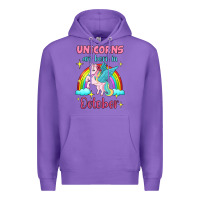 Purple unicorns are born in october Premium Hoodie - Jasminsmagicworld