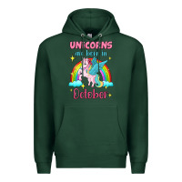 Sports Green unicorns are born in october Premium Hoodie - Jasminsmagicworld