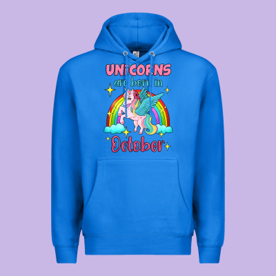 Unicorns Are Born In October Premium Hoodie Designed By Jasminsmagicworld