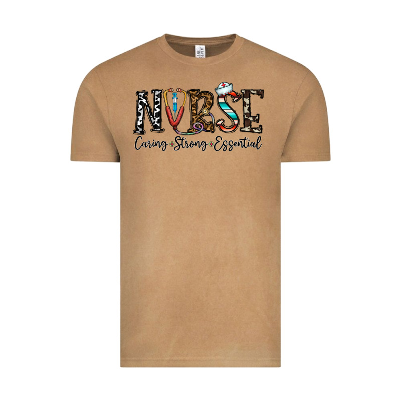Nurse Caring Strong Essential Vintage Tee by CowhideDigitalArt | Teevron