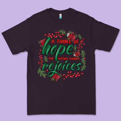 Premium Tee a thrill of hope the weary world rejoices