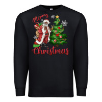 Black Merry Christmas Black Santa Premium Sweatshirt - MaliasSmallBusiness