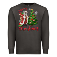 Smoke Merry Christmas Black Santa Premium Sweatshirt - MaliasSmallBusiness