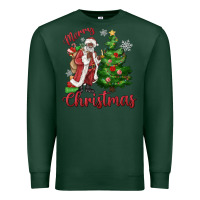 Sports Green Merry Christmas Black Santa Premium Sweatshirt - MaliasSmallBusiness