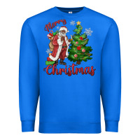 True Royal Merry Christmas Black Santa Premium Sweatshirt - MaliasSmallBusiness