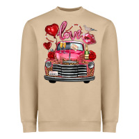 Valentine's Day Truck Love Bird Letter Heavyweight Sweatshirt | Teevron