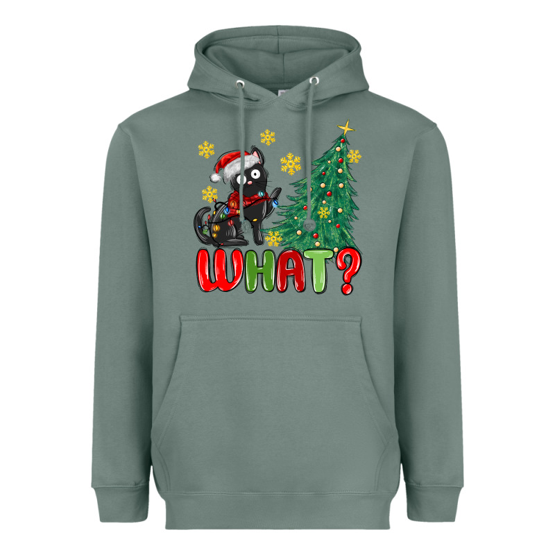 Christmas  Cat  What Heavyweight Hoodie by MaliasSmallBusiness | Teevron