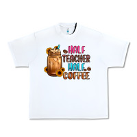 White half teacher half coffee Urban Heavy Tee - JahusDesignShop