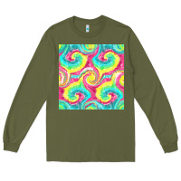 Army Green Tie Dye Seamless Pattern Long Sleeve Tee - BundleAndBundleShop