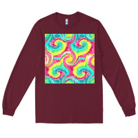 Burgundy Tie Dye Seamless Pattern Long Sleeve Tee - BundleAndBundleShop