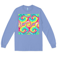 Colony Blue Tie Dye Seamless Pattern Long Sleeve Tee - BundleAndBundleShop