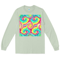 Matcha Tie Dye Seamless Pattern Long Sleeve Tee - BundleAndBundleShop