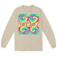 Mushroom Tie Dye Seamless Pattern Long Sleeve Tee - BundleAndBundleShop