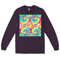 Plum Tie Dye Seamless Pattern Long Sleeve Tee - BundleAndBundleShop