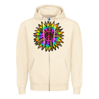 Sandshell Peace Hippie Sunflower Zipper Hoodie - Jasminsmagicworld
