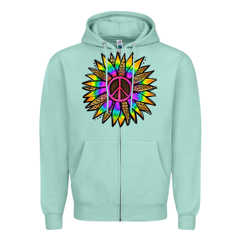Peace Hippie Sunflower Zipper Hoodie by Jasminsmagicworld | Teevron