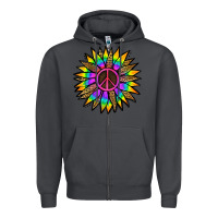 Smoke Peace Hippie Sunflower Zipper Hoodie - Jasminsmagicworld