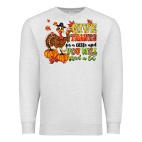 Oatmeal Heather give thanks for a little and you will find a lot Premium Sweatshirt - MaliasSmallBusiness