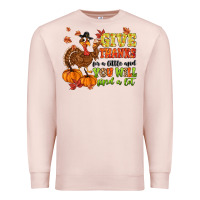Pale Pink give thanks for a little and you will find a lot Premium Sweatshirt - MaliasSmallBusiness