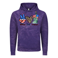 Cloud Purple Peace love america 4th of july Vintage Hoodie - CowGirlArtShop