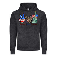 Vintage Black Peace love america 4th of july Vintage Hoodie - CowGirlArtShop