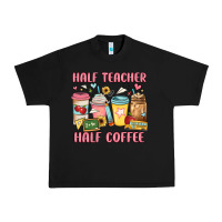 Black half teacher half coffee Urban Heavy Tee - JahusDesignShop