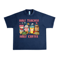 Navy half teacher half coffee Urban Heavy Tee - JahusDesignShop