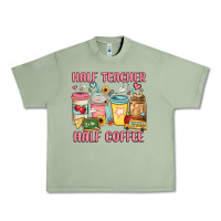 Oil Green half teacher half coffee Urban Heavy Tee - JahusDesignShop