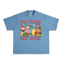 Pebble Blue half teacher half coffee Urban Heavy Tee - JahusDesignShop