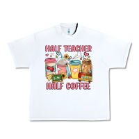 White half teacher half coffee Urban Heavy Tee - JahusDesignShop