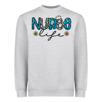 Heather Grey Nurse life Heavyweight Sweatshirt - CowhideDigitalArt