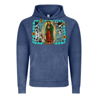 Vintage Denim Gemstone our lady of Guadalupe Vintage Hoodie - JahusDesignShop