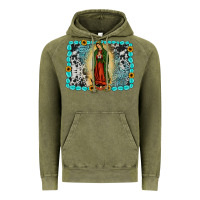 Vintage Olive Gemstone our lady of Guadalupe Vintage Hoodie - JahusDesignShop
