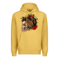 Antique Gold leopard bandana and roses skull Premium Hoodie - Jasminsmagicworld