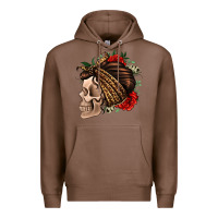 Chestnut leopard bandana and roses skull Premium Hoodie - Jasminsmagicworld