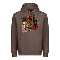 Coffee leopard bandana and roses skull Premium Hoodie - Jasminsmagicworld