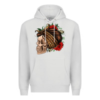 Dove Grey leopard bandana and roses skull Premium Hoodie - Jasminsmagicworld