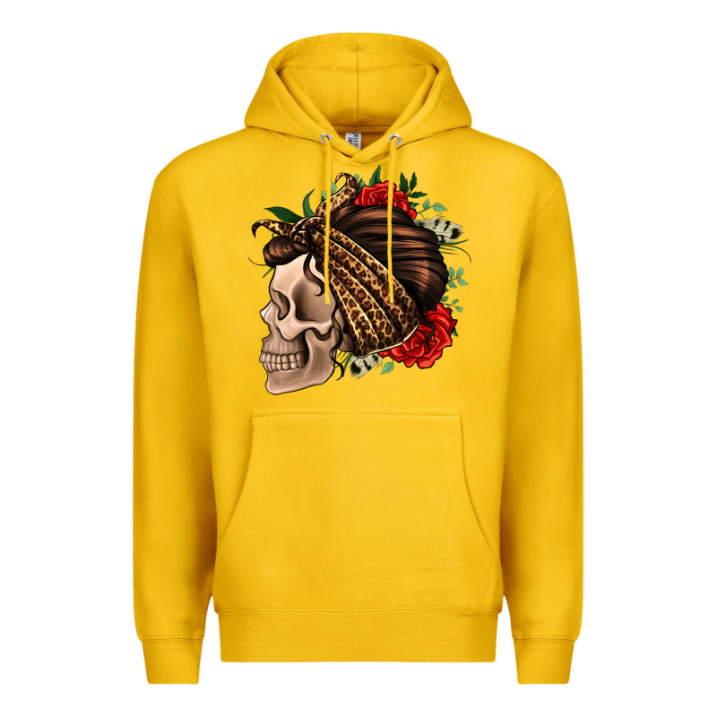 Leopard Bandana And Roses Skull Premium Hoodie by Jasminsmagicworld | Teevron