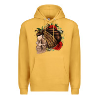 Mustard leopard bandana and roses skull Premium Hoodie - Jasminsmagicworld