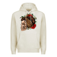 Oatmeal Heather leopard bandana and roses skull Premium Hoodie - Jasminsmagicworld
