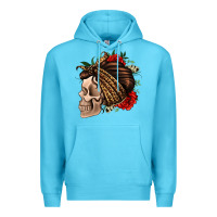 Ocean Blue leopard bandana and roses skull Premium Hoodie - Jasminsmagicworld