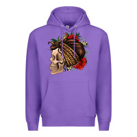 Purple leopard bandana and roses skull Premium Hoodie - Jasminsmagicworld