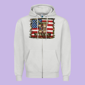 Proud Veteran Zipper Hoodie Designed By Jasminsmagicworld