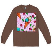 Chestnut ice cream seamless pattern Long Sleeve Tee - BundleAndBundleShop