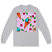 Moon Dust ice cream seamless pattern Long Sleeve Tee - BundleAndBundleShop