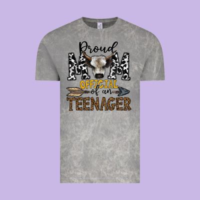 Proud Mom Official Of An Teenager Vintage Tee Designed By Cowhidedigitalart
